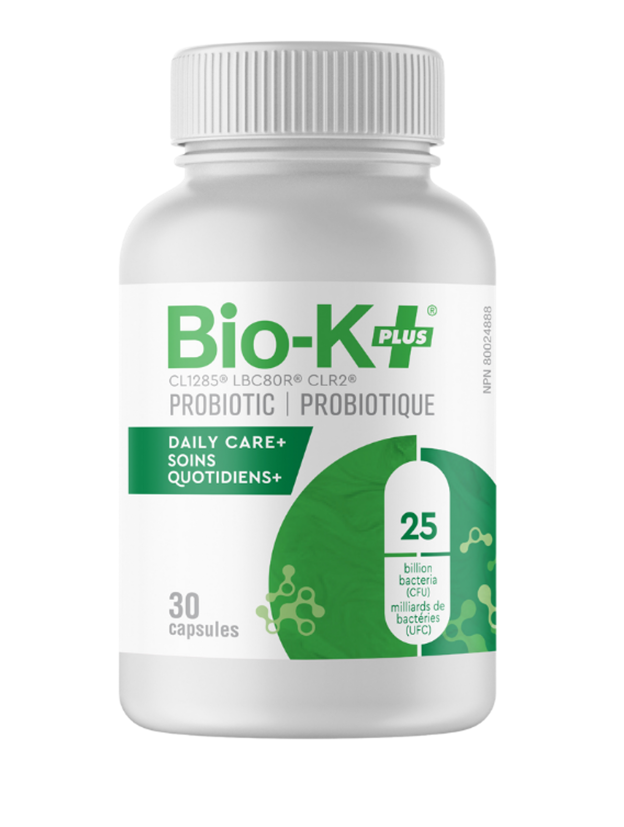 Bottle of probiotics Capsules - Bio-K+ Daily Care+ 25 Billion