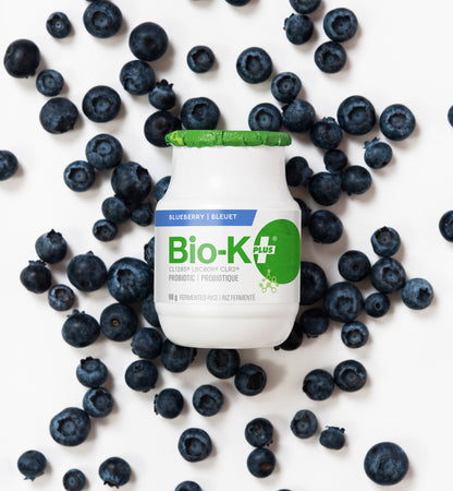 Bottle of Bio-K+ drinkable - blueberry flavor