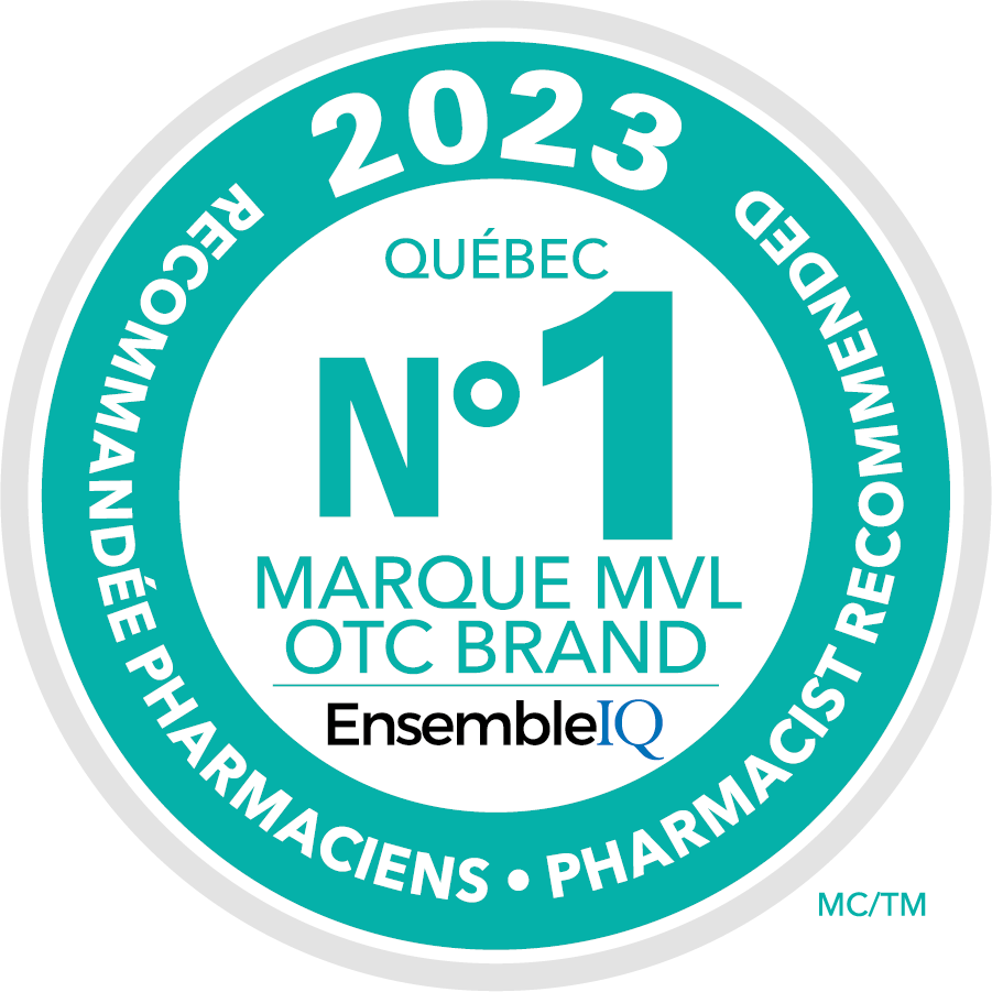 Logo No1 - OTC brand - Pharmacist Recommended 2023 - Quebec