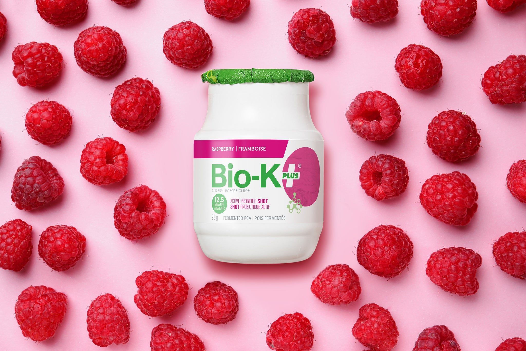 Bottle of Bio-K+ Active Shot  - Raspberry flavor