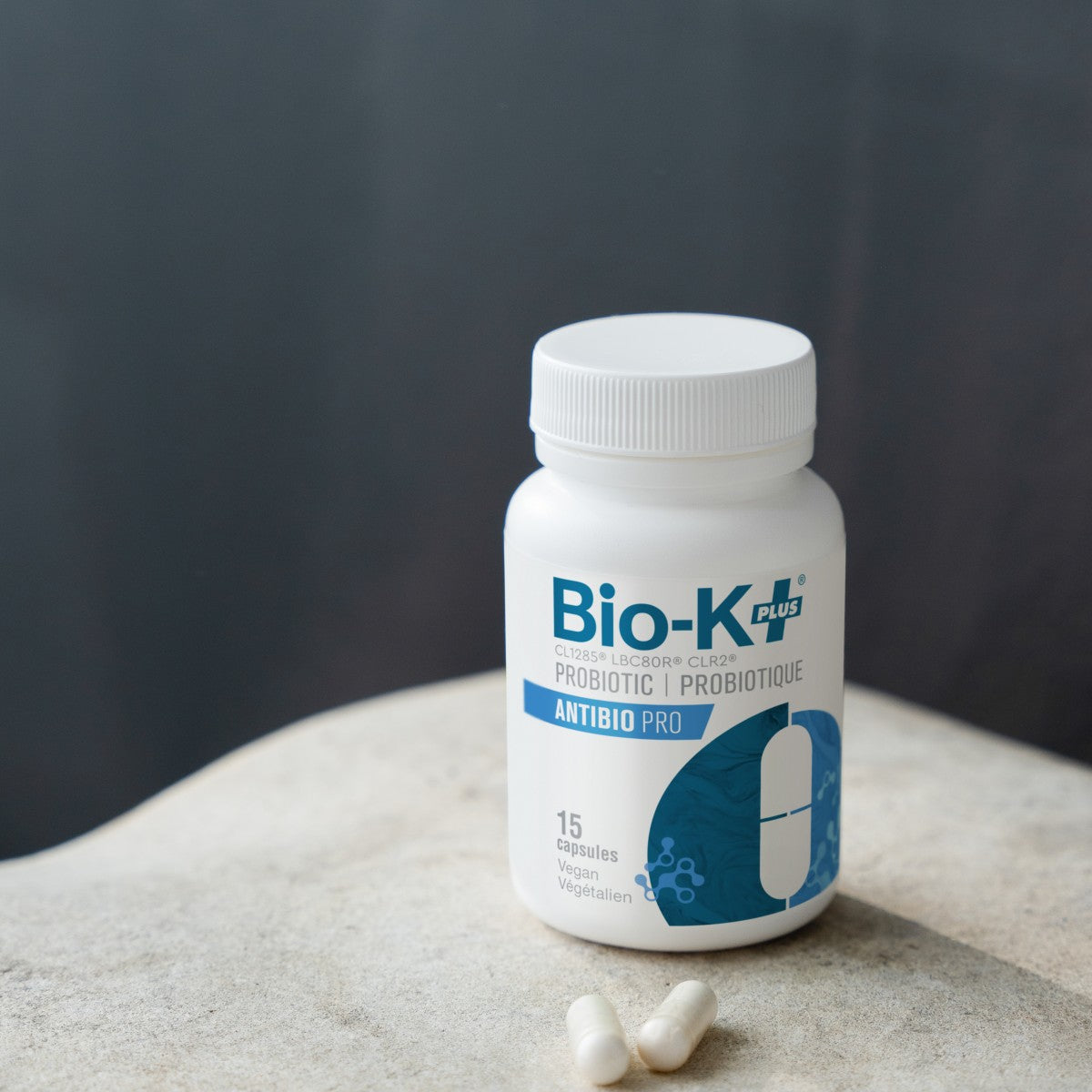 Bio-K+ antibio Pro botlle with 2 capsules