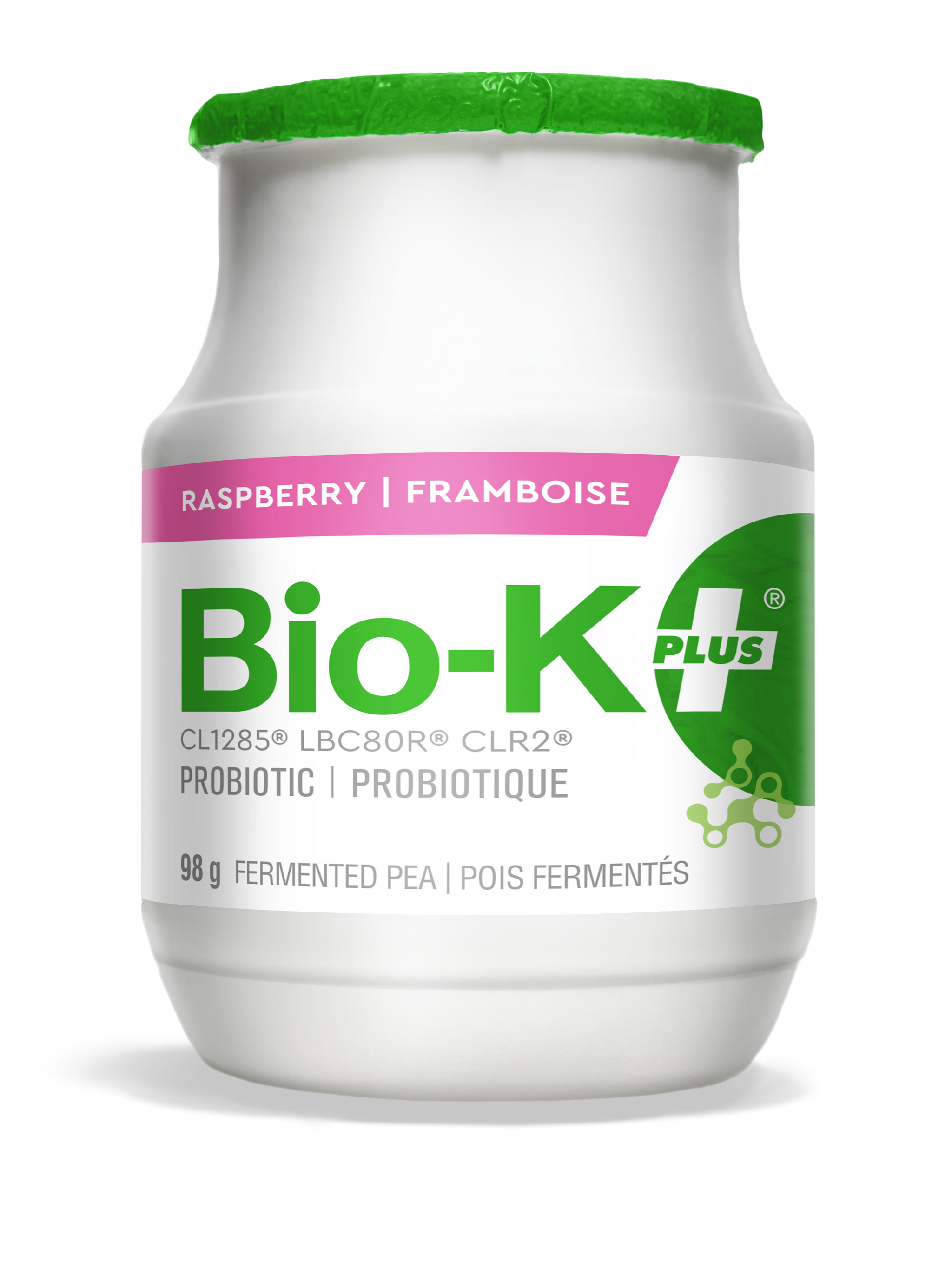 Bottle of Drinkable Vegan Probiotics - Fermeted pea base - Rasberry flavour